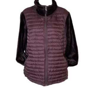 32 Degrees Heat Faux Fur Puffer Lightweight Jacket Size Large